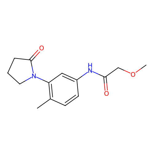 2-methoxy-N-[4-methyl-3-(2-oxopyrrolidin-1-yl)phenyl]acetamide structure