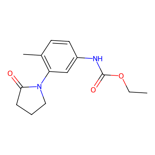 ethyl N-[4-methyl-3-(2-oxopyrrolidin-1-yl)phenyl]carbamate structure