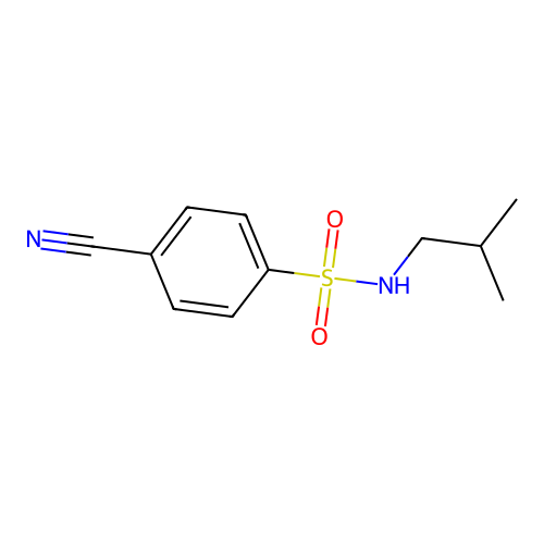 4-cyano-N-(2-methylpropyl)benzene-1-sulfonamide structure