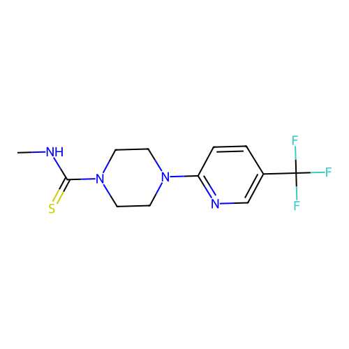 N-methyl-4-[5-(trifluoromethyl)pyridin-2-yl]piperazine-1-carbothioamide structure