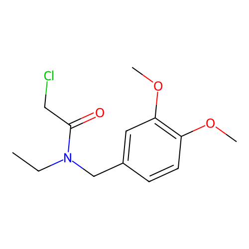 2-chloro-N-((3,4-dimethoxyphenyl)methyl)-N-ethylacetamide structure