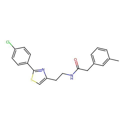 N-{2-[2-(4-chlorophenyl)-1,3-thiazol-4-yl]ethyl}-2-(3-methylphenyl)acetamide structure