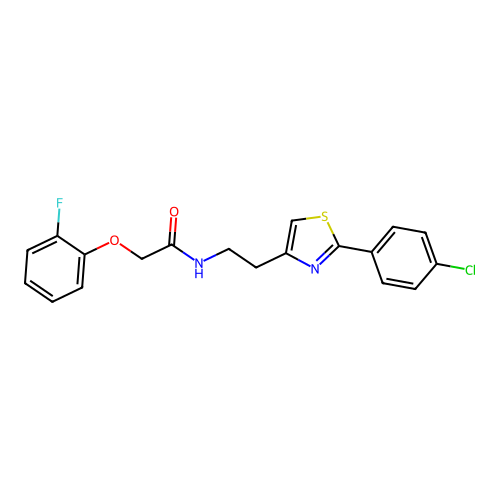 N-{2-[2-(4-chlorophenyl)-1,3-thiazol-4-yl]ethyl}-2-(2-fluorophenoxy)acetamide structure