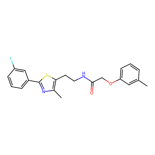 N-{2-[2-(3-fluorophenyl)-4-methyl-1,3-thiazol-5-yl]ethyl}-2-(3-methylphenoxy)acetamide structure