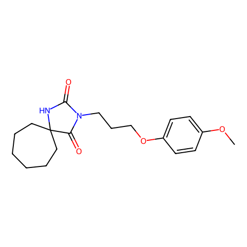 3-[3-(4-Methoxyphenoxy)propyl]-1,3-diazaspiro[4.6]undecane-2,4-dione structure