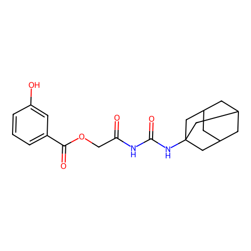 [2-(1-adamantylcarbamoylamino)-2-oxoethyl] 3-hydroxybenzoate structure