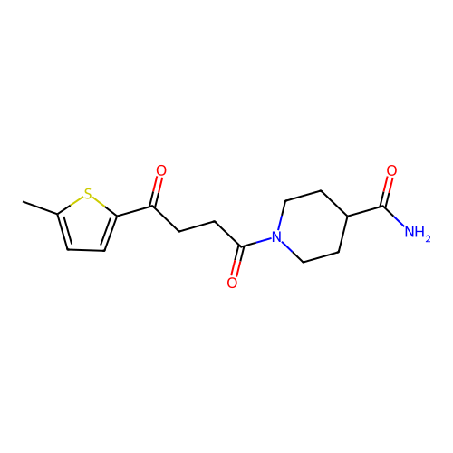 1-[4-(5-Methyl-2-thienyl)-1,4-dioxobutyl]-4-piperidinecarboxamide structure