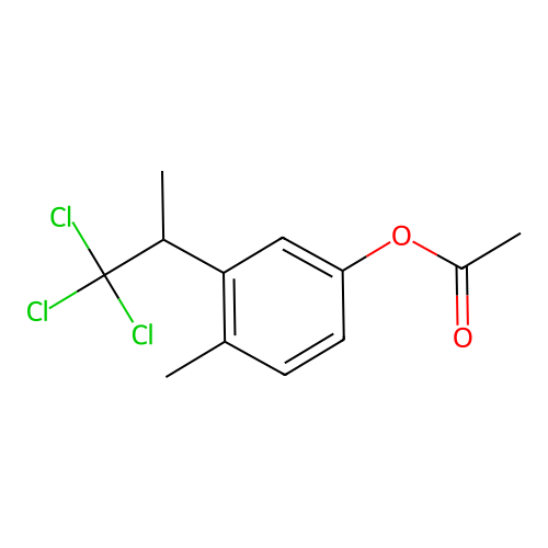 4-Methyl-3-(1,1,1-trichloropropan-2-yl)phenyl acetate structure