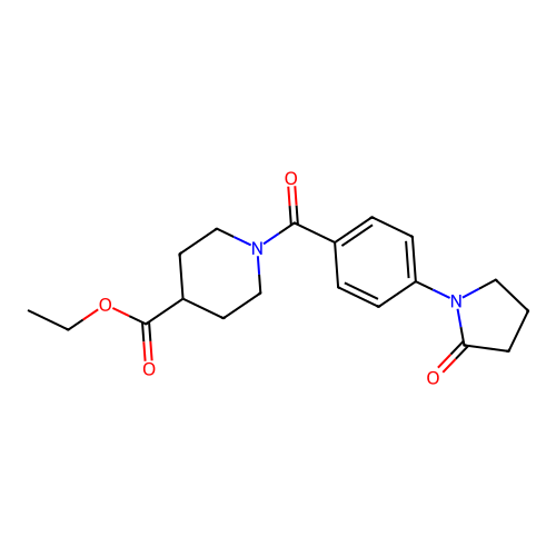 Ethyl 1-[4-(2-oxopyrrolidin-1-yl)benzoyl]piperidine-4-carboxylate structure