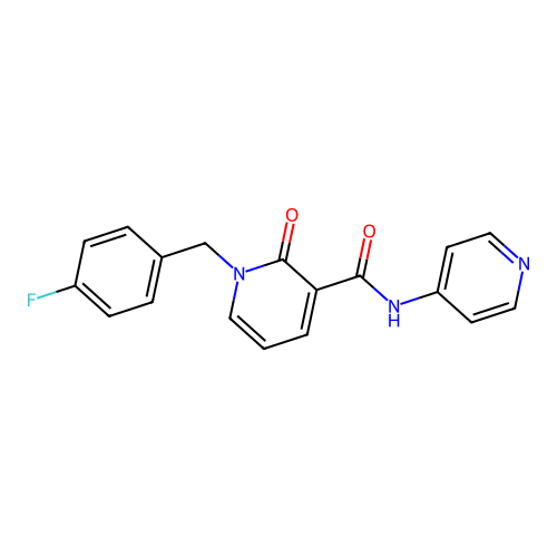 1-(4-fluorobenzyl)-2-oxo-N-(pyridin-4-yl)-1,2-dihydropyridine-3-carboxamide structure