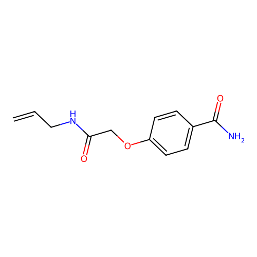 4-[(N-prop-2-enylcarbamoyl)methoxy]benzamide structure