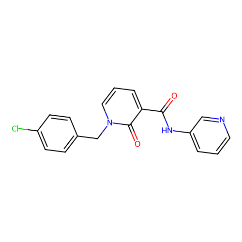 1-(4-chlorobenzyl)-2-oxo-N-(pyridin-3-yl)-1,2-dihydropyridine-3-carboxamide structure