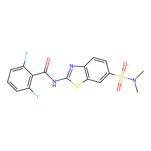 N-[6-(dimethylsulfamoyl)-1,3-benzothiazol-2-yl]-2,6-difluorobenzamide structure