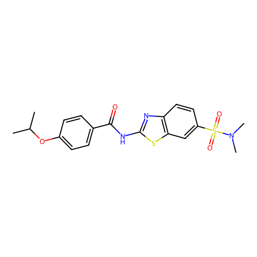 N-(6-(N,N-dimethylsulfamoyl)benzo[d]thiazol-2-yl)-4-isopropoxybenzamide structure