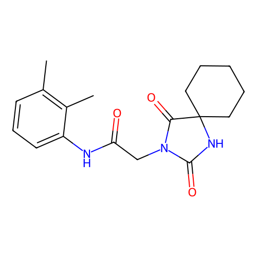 N-(2,3-dimethylphenyl)-2-(2,4-dioxo-1,3-diazaspiro[4.5]dec-3-yl)acetamide structure