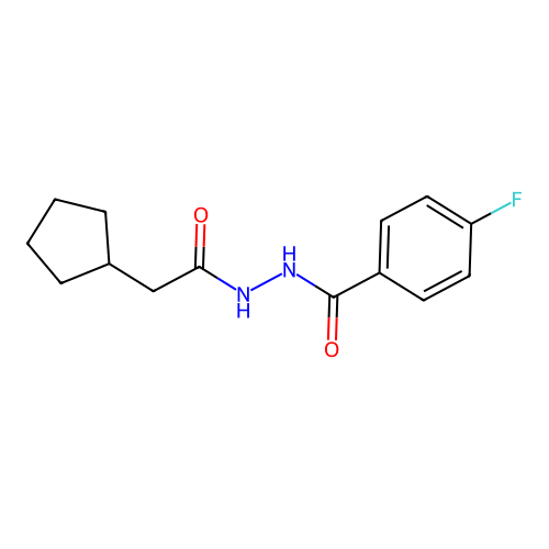 N'-(2-cyclopentylacetyl)-4-fluorobenzohydrazide structure