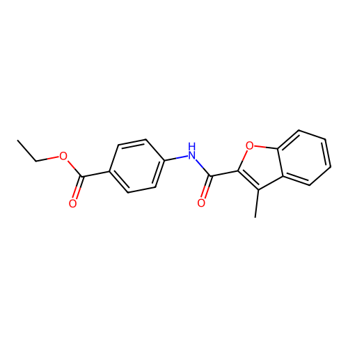 Ethyl 4-(3-methylbenzofuran-2-carboxamido)benzoate structure