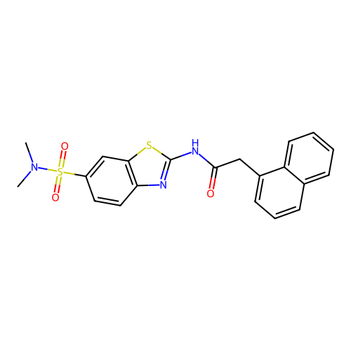 N-(6-(N,N-dimethylsulfamoyl)benzo[d]thiazol-2-yl)-2-(naphthalen-1-yl)acetamide structure