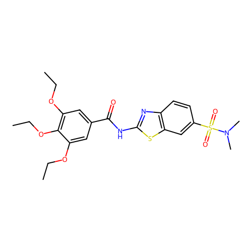 N-[6-(dimethylsulfamoyl)-1,3-benzothiazol-2-yl]-3,4,5-triethoxybenzamide structure