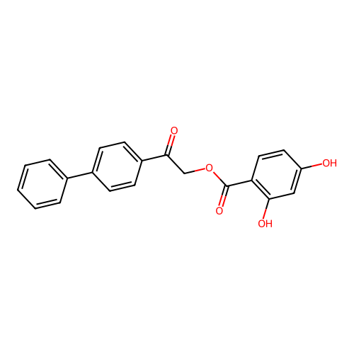 2-([1,1'-Biphenyl]-4-yl)-2-oxoethyl 2,4-dihydroxybenzoate structure