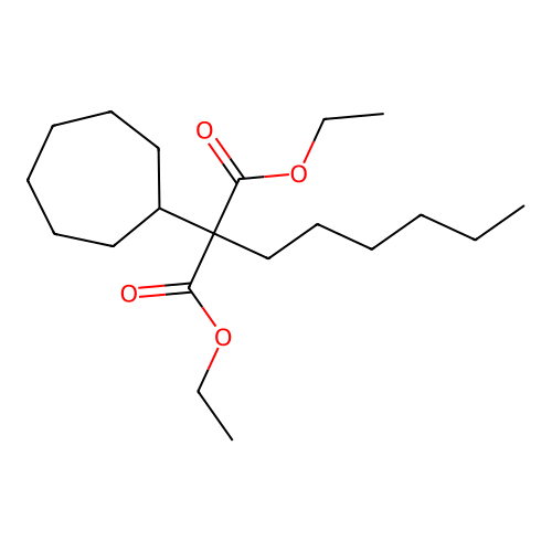 Diethyl cycloheptyl(hexyl)propanedioate structure