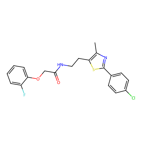 N-{2-[2-(4-chlorophenyl)-4-methyl-1,3-thiazol-5-yl]ethyl}-2-(2-fluorophenoxy)acetamide structure