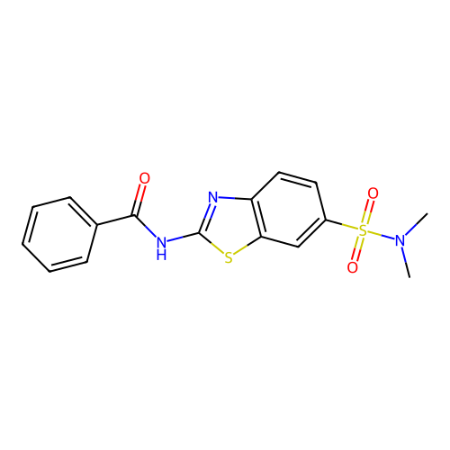 N-[6-(dimethylsulfamoyl)-1,3-benzothiazol-2-yl]benzamide structure