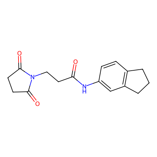 N-(2,3-dihydro-1H-inden-5-yl)-3-(2,5-dioxopyrrolidin-1-yl)propanamide structure