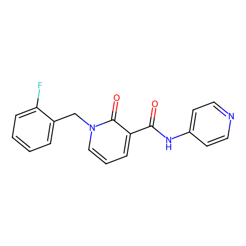 1-(2-fluorobenzyl)-2-oxo-N-(pyridin-4-yl)-1,2-dihydropyridine-3-carboxamide structure