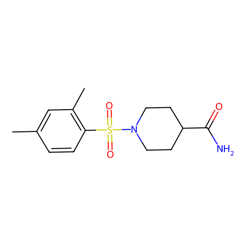 1-(2,4-Dimethylphenyl)sulfonylpiperidine-4-carboxamide structure
