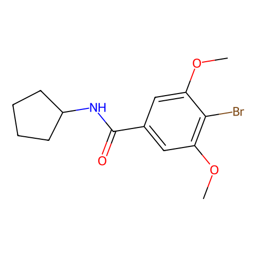 4-bromo-N-cyclopentyl-3,5-dimethoxybenzamide structure