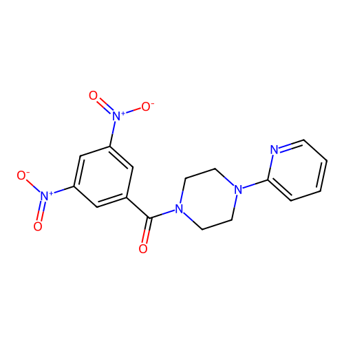 3,5-Dinitrophenyl 4-(2-pyridyl)piperazinyl ketone structure