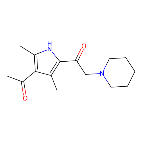 1-(4-Acetyl-3,5-dimethyl-1H-pyrrol-2-yl)-2-(1-piperidinyl)ethanone structure
