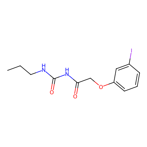 2-(3-iodophenoxy)-N-(propylcarbamoyl)acetamide structure