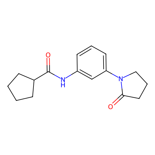 N-[3-(2-oxopyrrolidin-1-yl)phenyl]cyclopentanecarboxamide structure