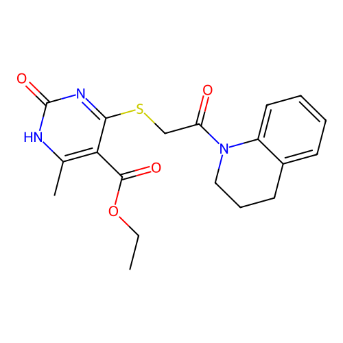 ethyl 6-methyl-2-oxo-4-{[2-oxo-2-(1,2,3,4-tetrahydroquinolin-1-yl)ethyl]sulfanyl}-1,2-dihydropyrimidine-5-carboxylate structure