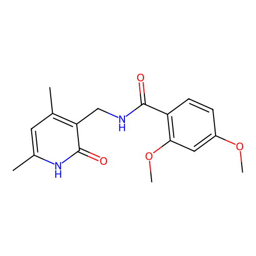 N-[(1,2-Dihydro-4,6-dimethyl-2-oxo-3-pyridinyl)methyl]-2,4-dimethoxybenzamide structure