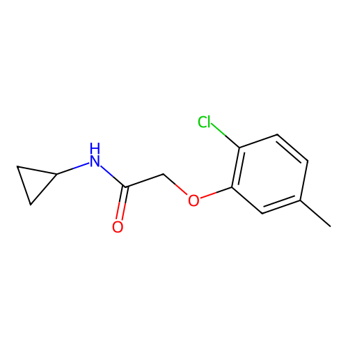 2-(2-chloro-5-methylphenoxy)-N-cyclopropylacetamide structure