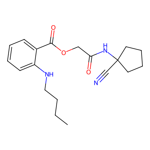 [(1-Cyanocyclopentyl)carbamoyl]methyl 2-(butylamino)benzoate structure