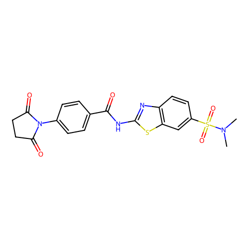 N-[6-(dimethylsulfamoyl)-1,3-benzothiazol-2-yl]-4-(2,5-dioxopyrrolidin-1-yl)benzamide structure