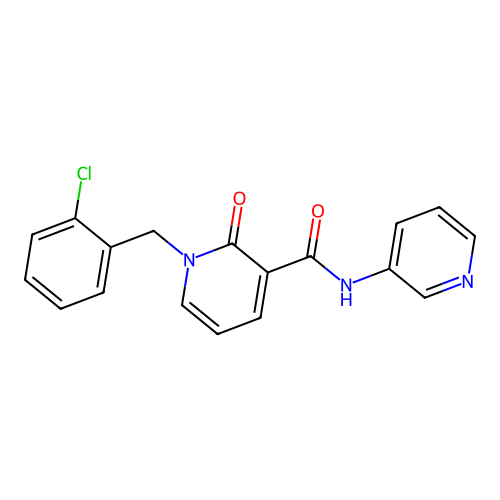 1-(2-chlorobenzyl)-2-oxo-N-(pyridin-3-yl)-1,2-dihydropyridine-3-carboxamide structure
