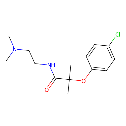 Propionamide, 2-(p-chlorophenoxy)-N-(2-(dimethylamino)ethyl)-2-methyl- structure