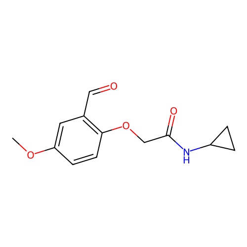 N-cyclopropyl-2-(2-formyl-4-methoxyphenoxy)acetamide structure