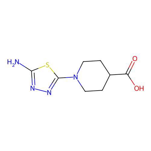 1-(5-Amino-1,3,4-thiadiazol-2-yl)piperidine-4-carboxylic acid structure