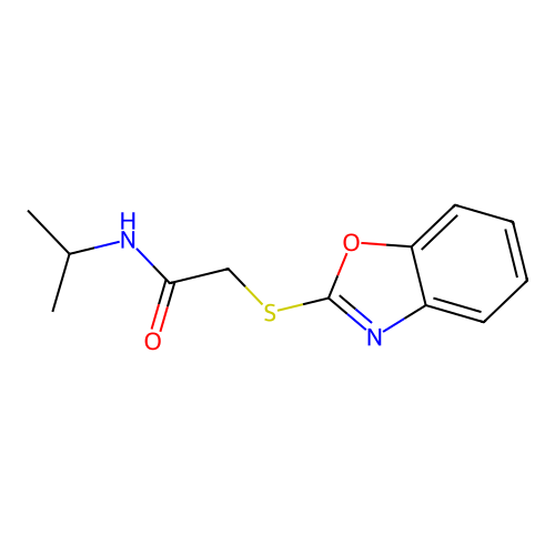 2-(Benzo[d]oxazol-2-ylthio)-N-isopropylacetamide structure