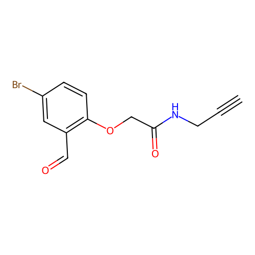 2-(4-bromo-2-formylphenoxy)-N-prop-2-ynylacetamide structure
