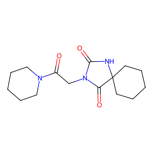 3-(2-Oxo-2-piperidin-1-ylethyl)-1,3-diazaspiro[4.5]decane-2,4-dione structure