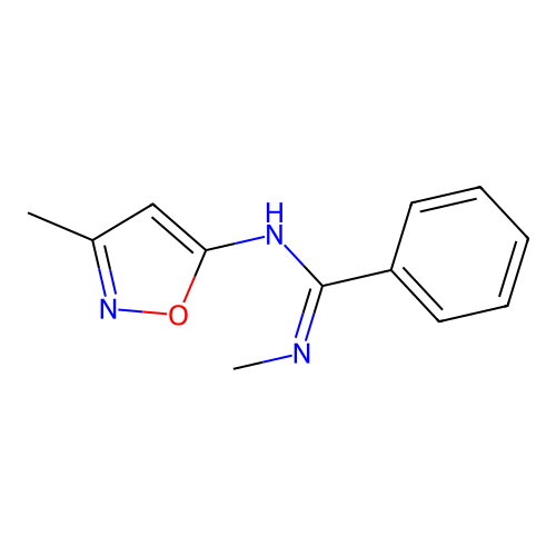 N-methyl-N'-(3-methyl-1,2-oxazol-5-yl)benzenecarboximidamide structure