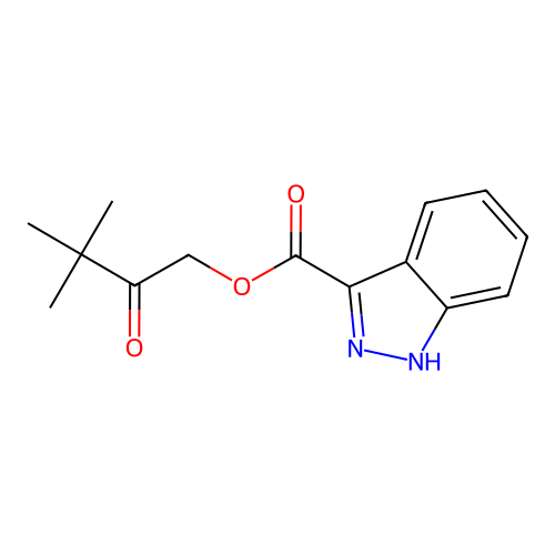 (3,3-dimethyl-2-oxobutyl) 1H-indazole-3-carboxylate structure