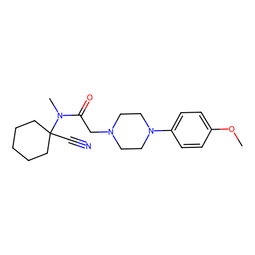 N-(1-cyanocyclohexyl)-2-[4-(4-methoxyphenyl)piperazin-1-yl]-N-methylacetamide structure